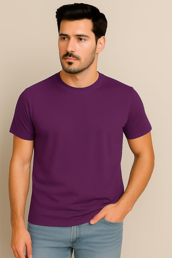 Men's Solid Round Neck T-Shirt (Pack Of 5) - XXL